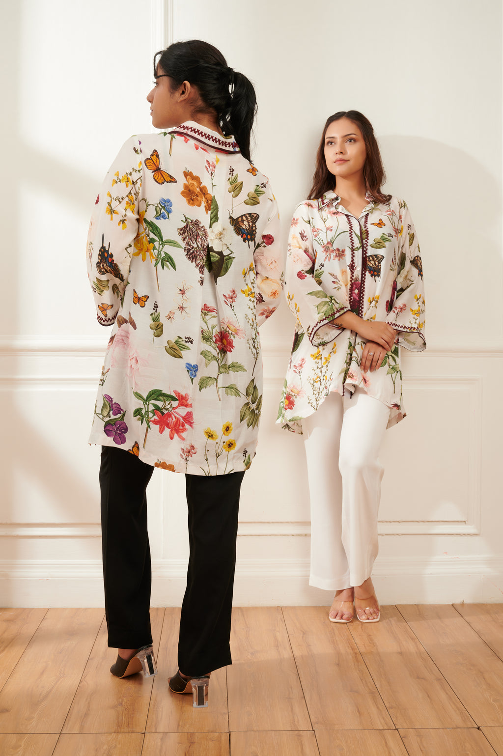 Florella printed formal shirt for women - Haus of Handmade handcrafted clothing India