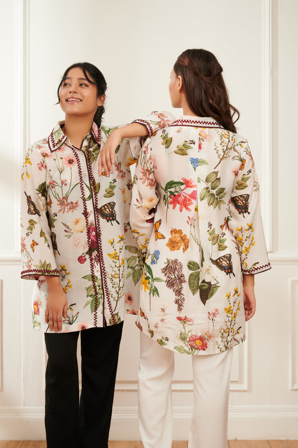 Florella printed formal shirt for women - Haus of Handmade handcrafted clothing India
