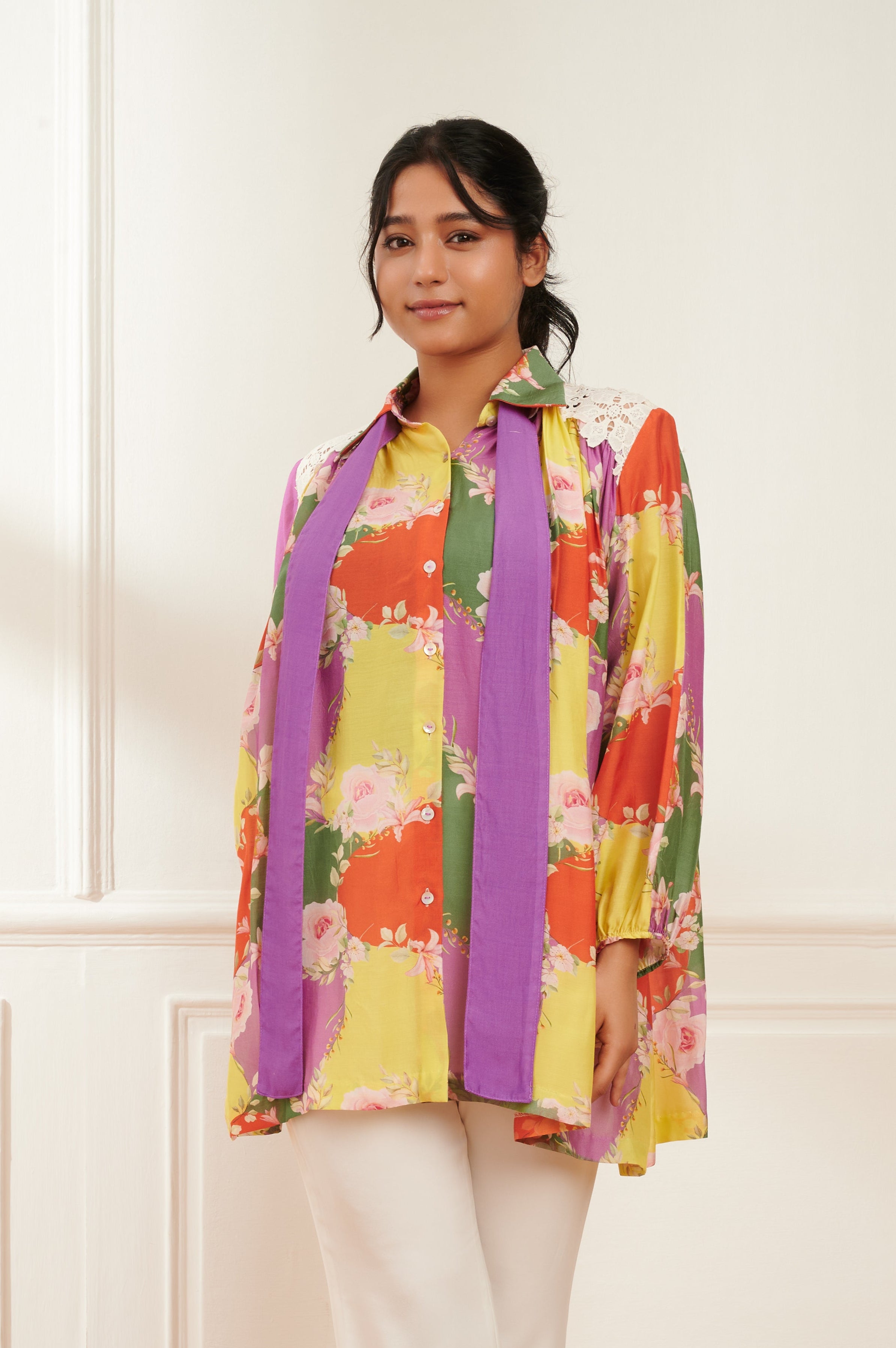 CLOVER printed top