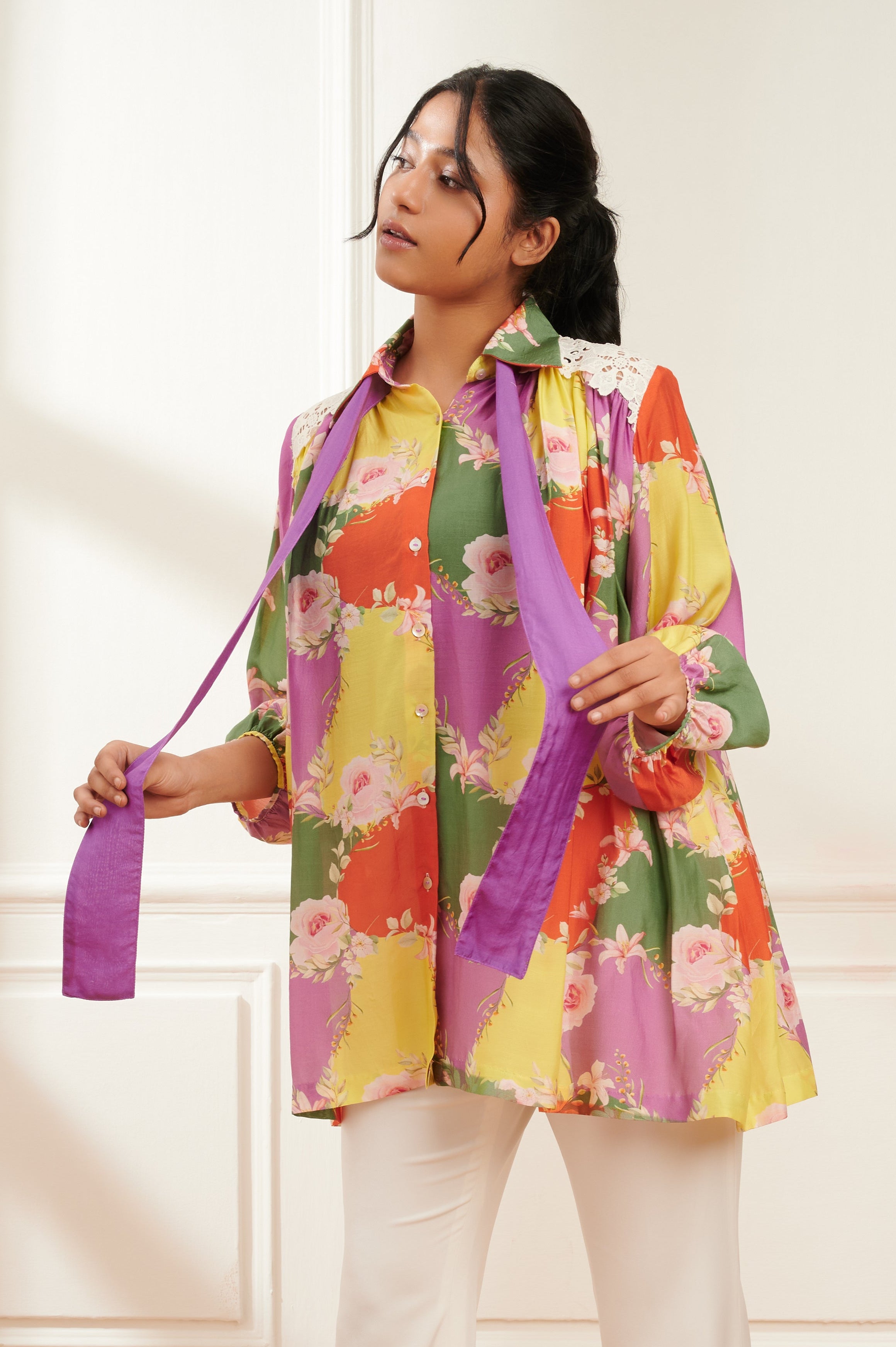 CLOVER printed top