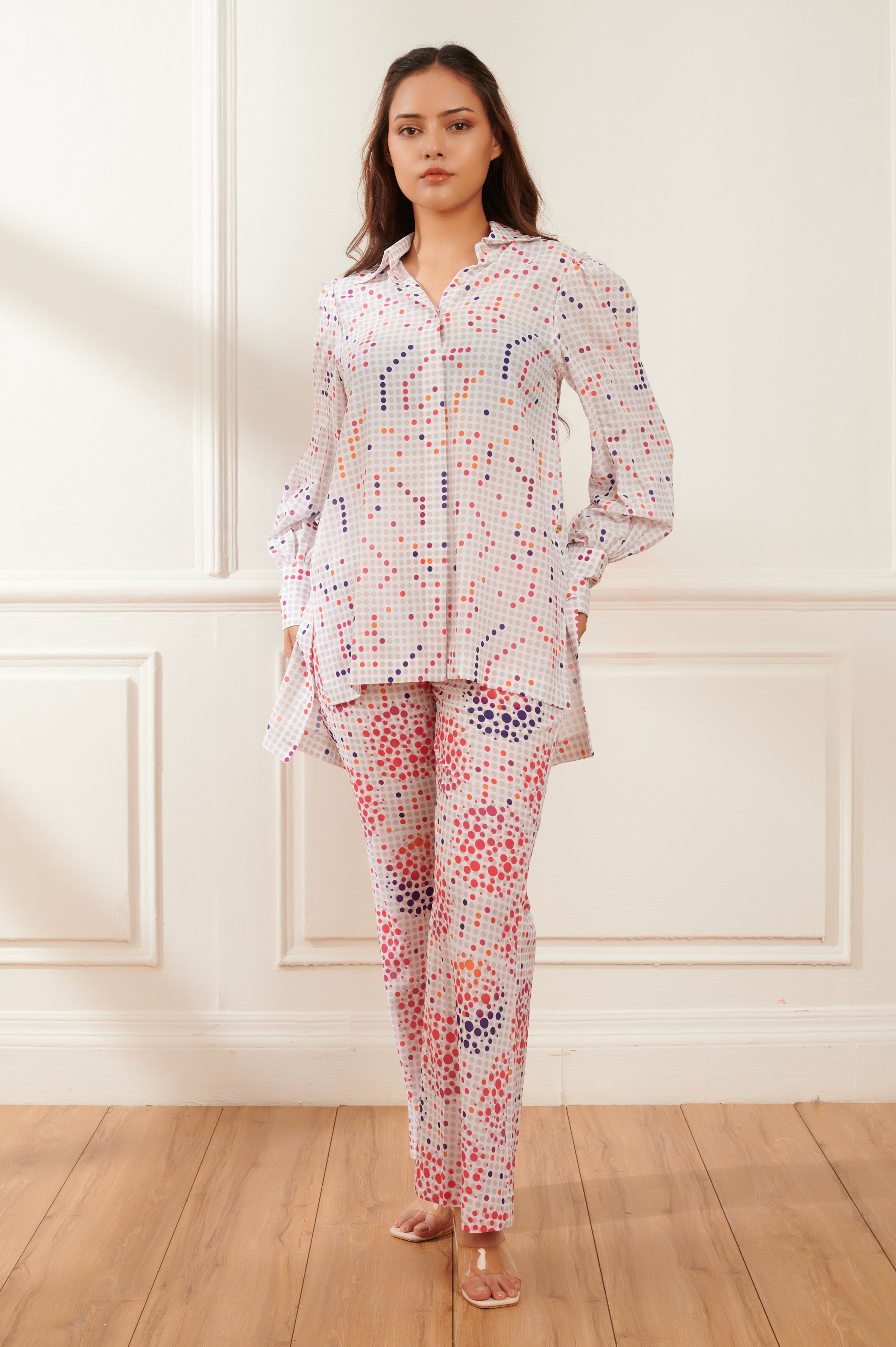 Polkito printed co-ord set for women - Haus of Handmade handcrafted clothing India