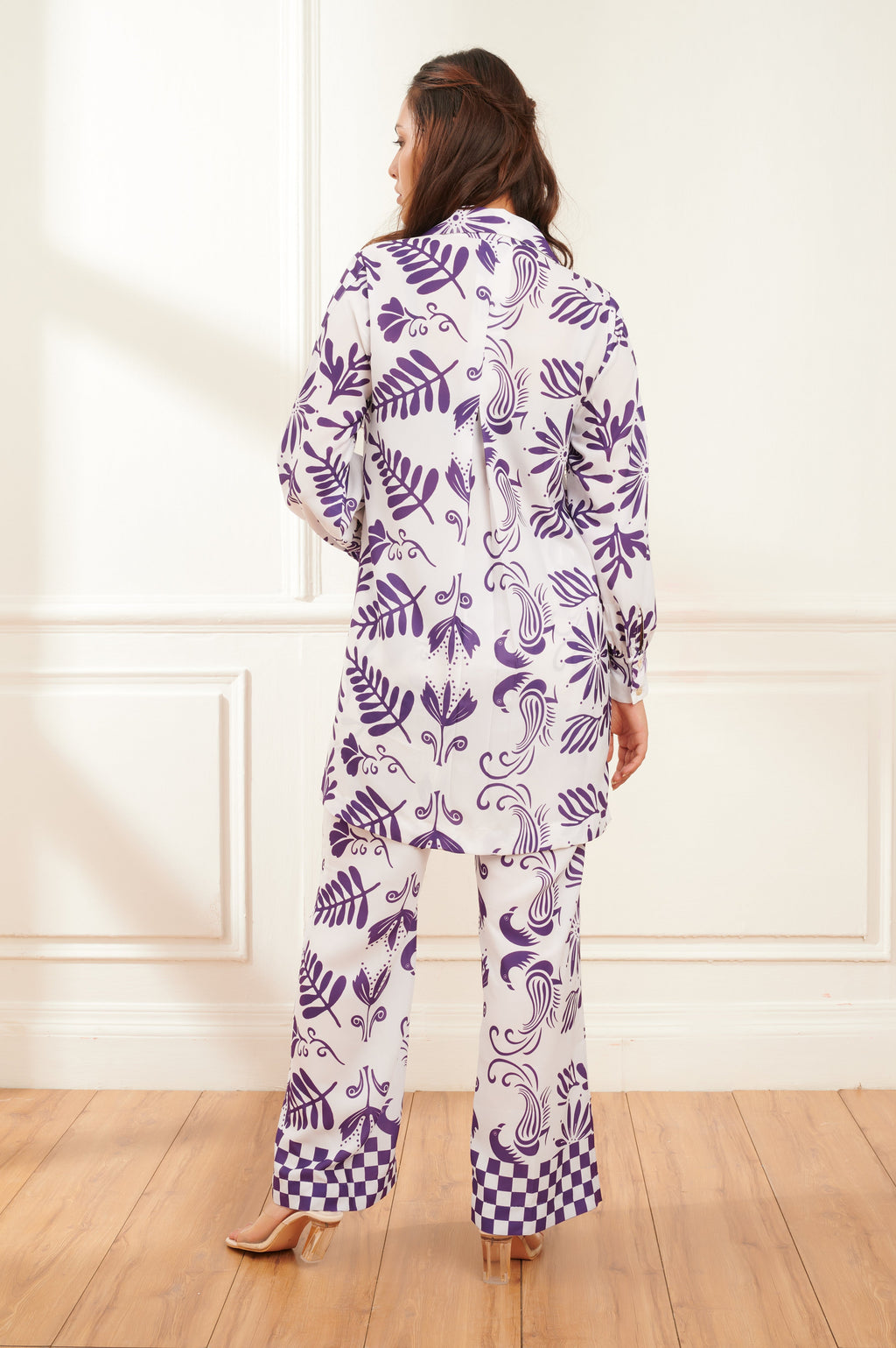 Indigo printed co-ord set for women - Haus of Handmade handcrafted clothing India