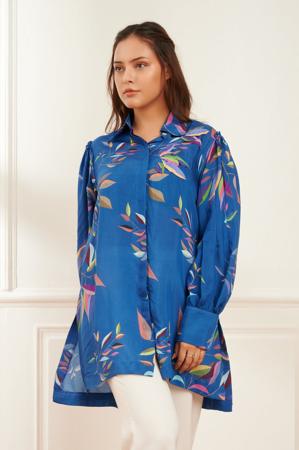 Willow floral printed shirt for women - Haus of Handmade handcrafted clothing India