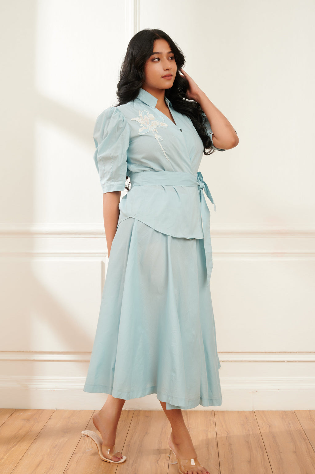 Romantique co-ord set in cotton for women - Haus of Handmade handcrafted clothing India