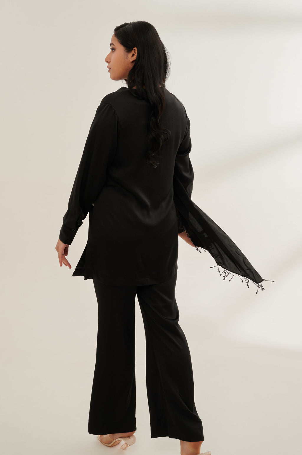 CLASSEA formal black co-ord set — back view | Haus of Handmade
