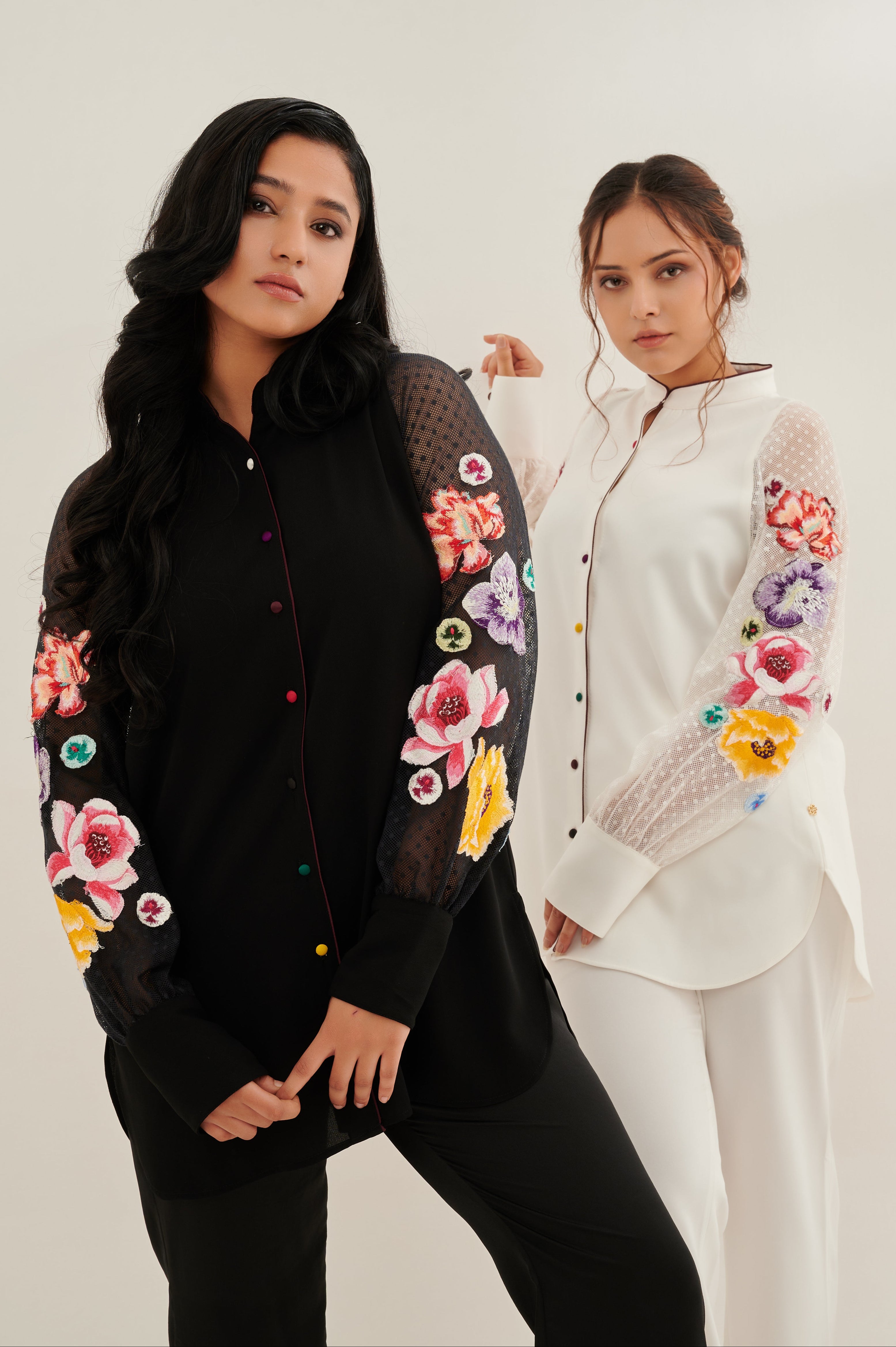 LOUVRETTE formal embroidery shirt