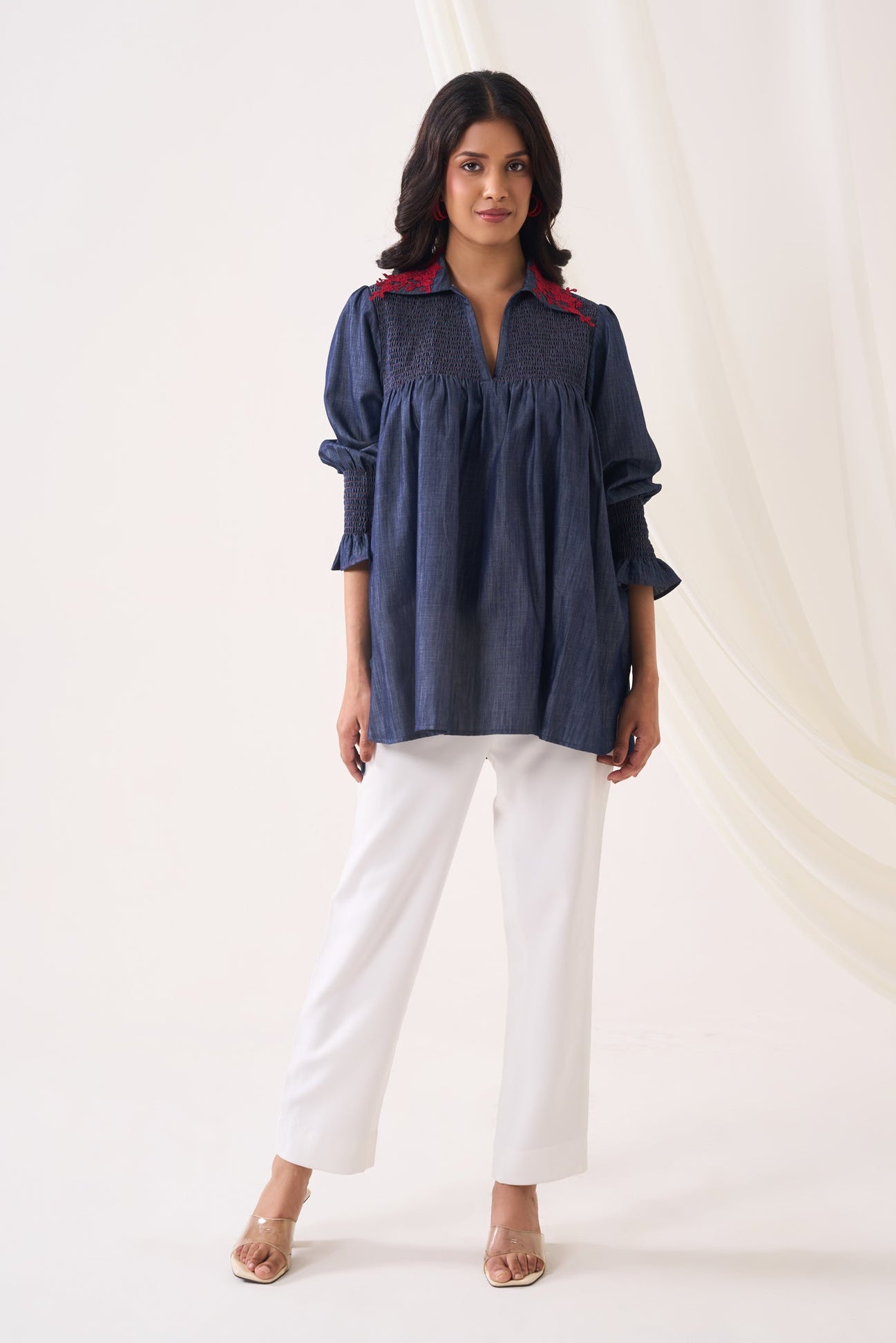 Smock Denim Top