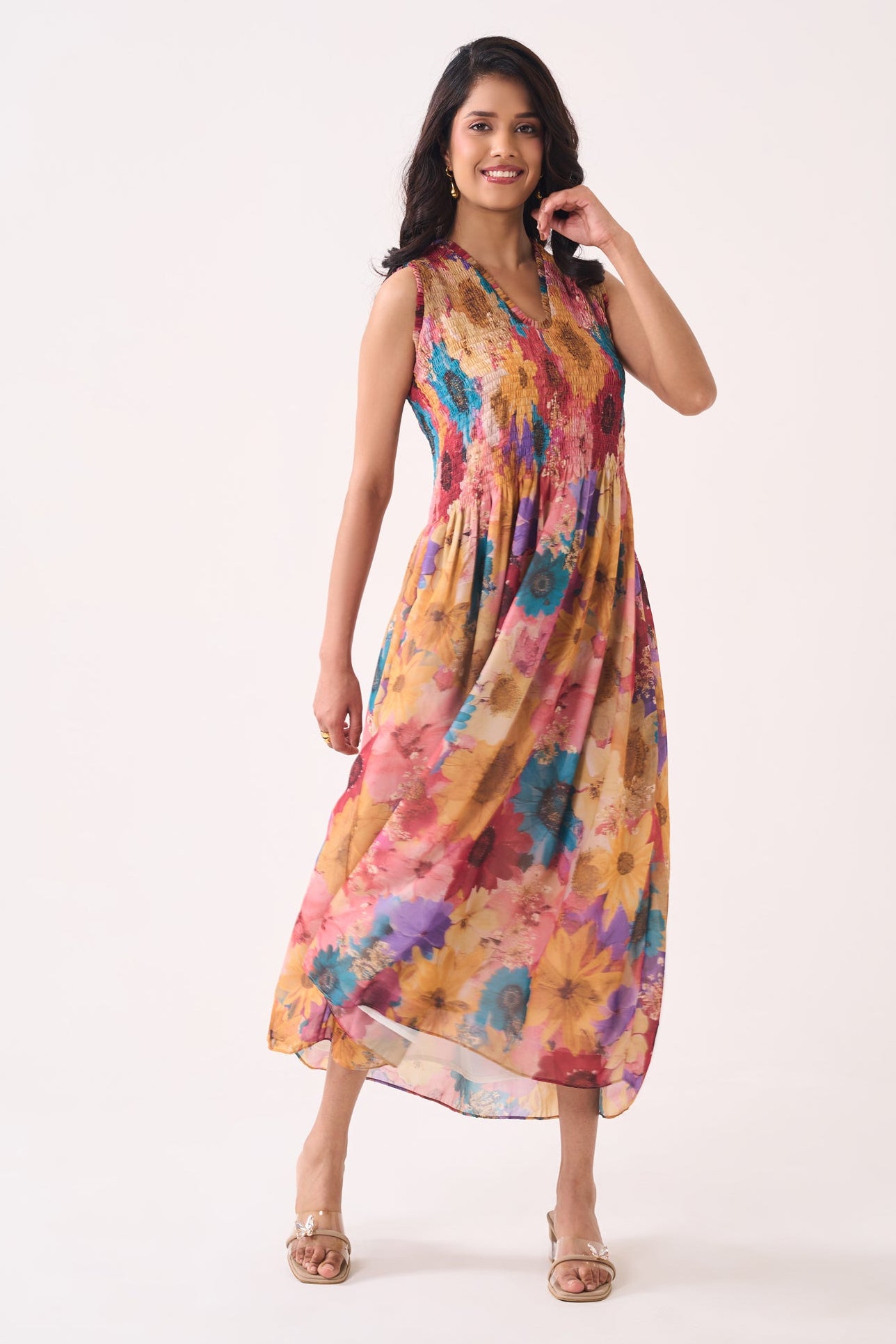 MUSTARD BLOOM DRESS