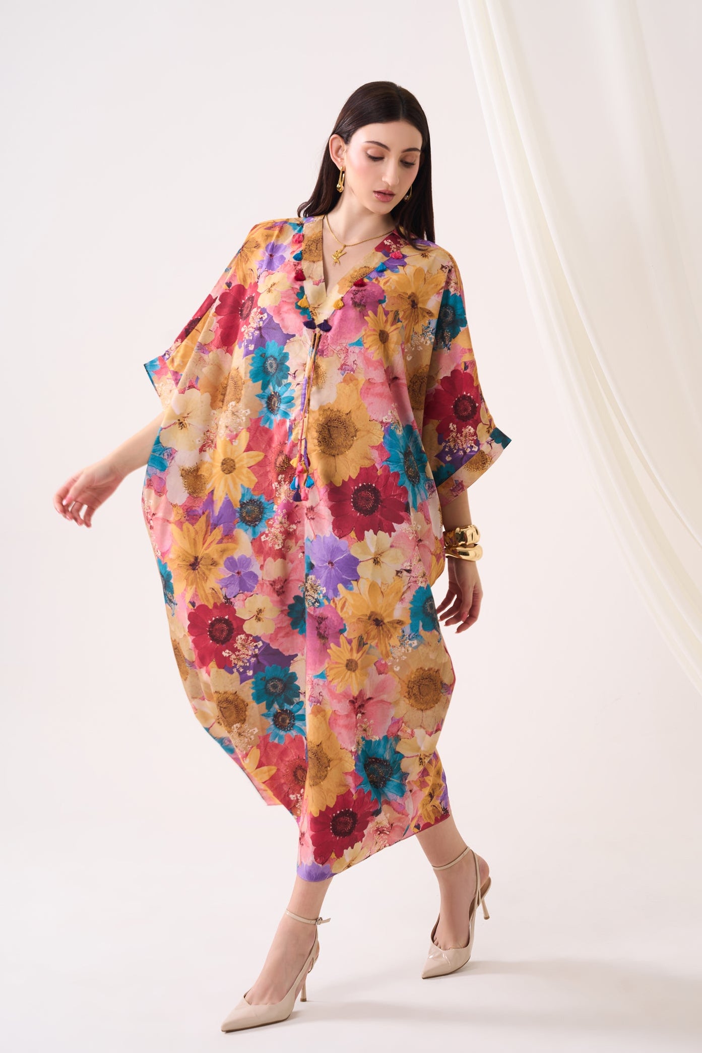 Mustard Bloom Kaftan