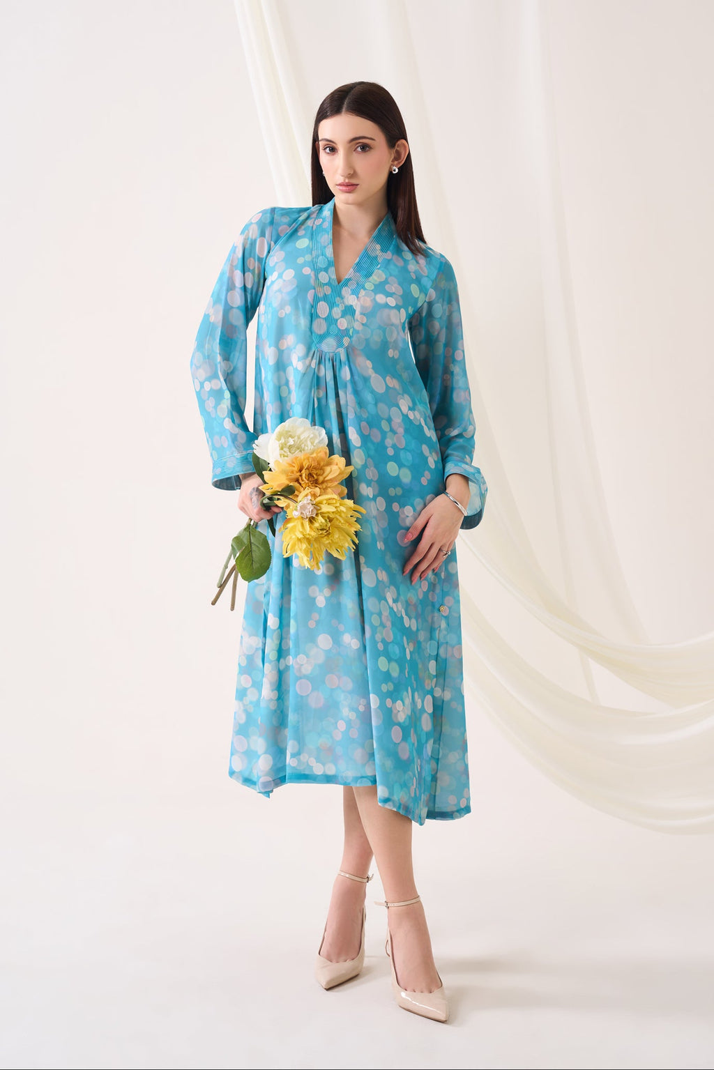 SPARKLE Georgette Dress — front view | Haus of Handmade