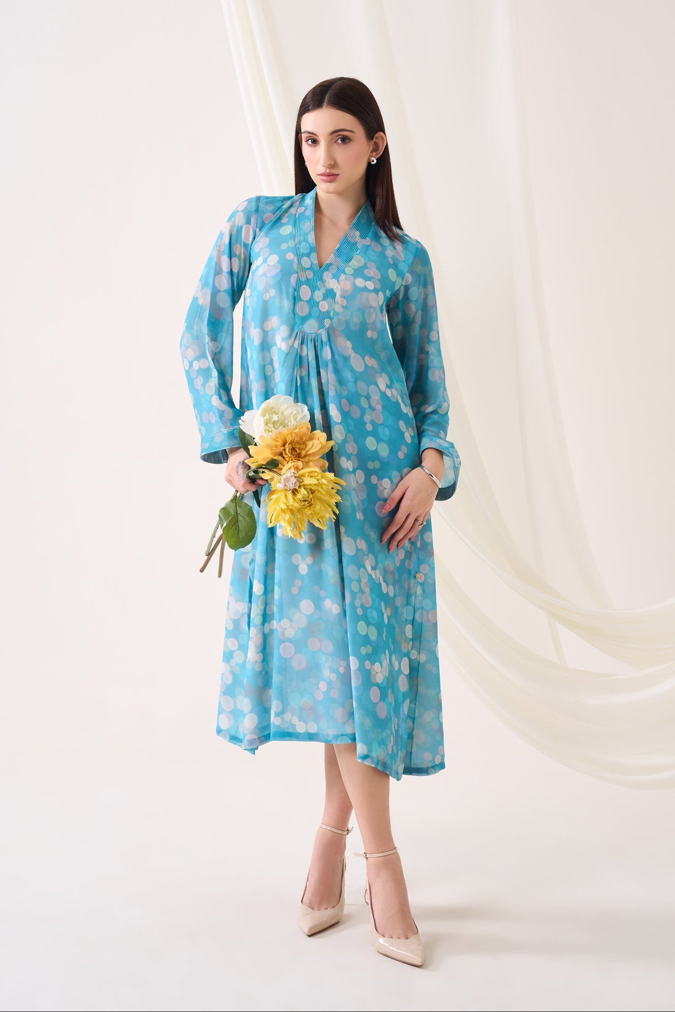 SPARKLE Georgette Dress — front view | Haus of Handmade
