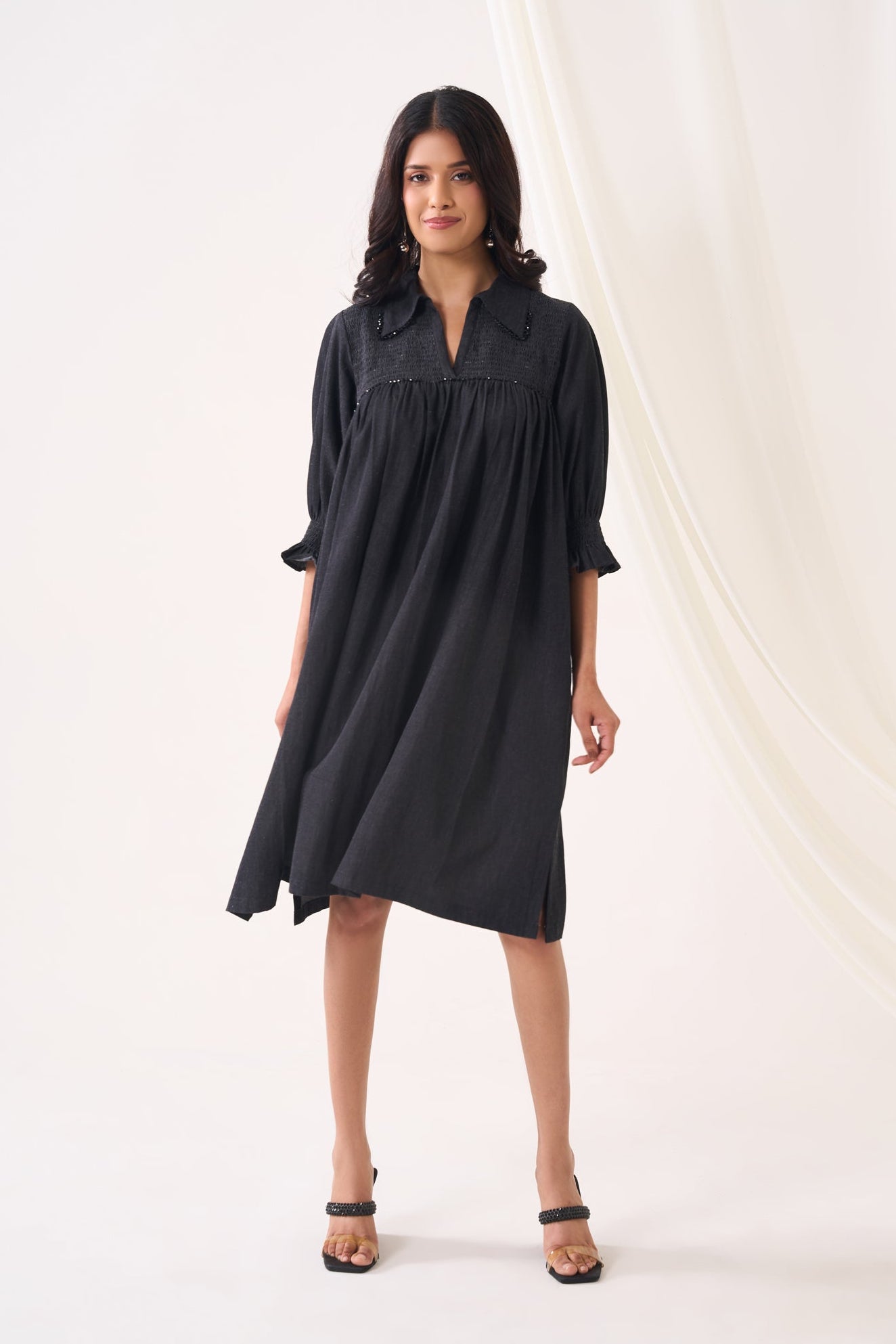 SOOT Denim Dress — front view | Haus of Handmade