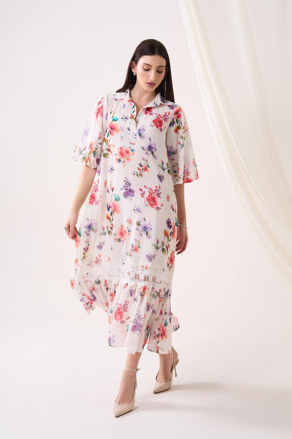 Gardenia Georgette Long Dress