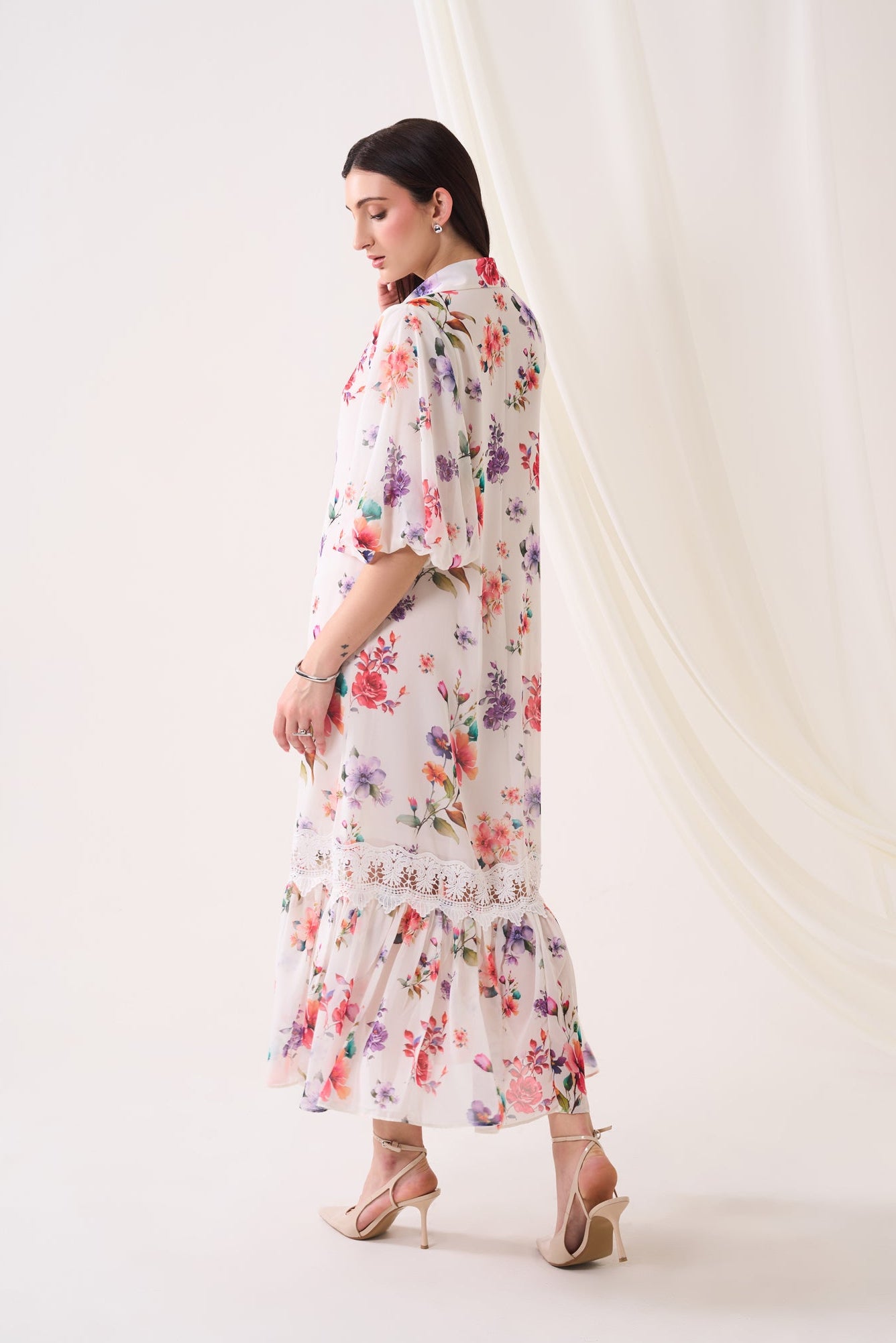 GARDENIA GEORGETTE LONG DRESS