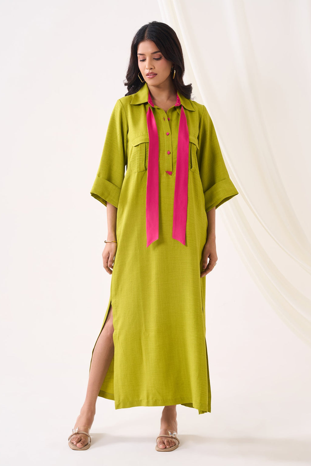 PINKLIME Colorblock Dress — front view | Haus of Handmade