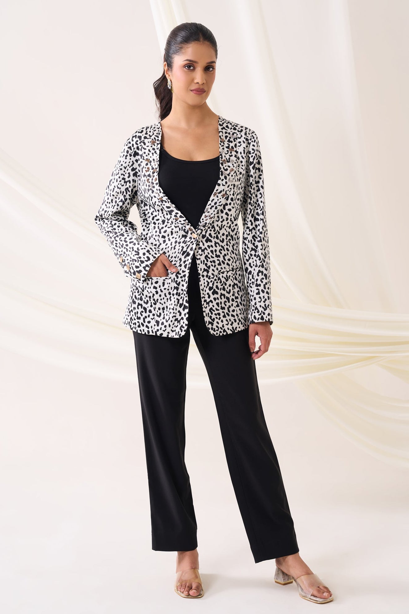 LEOPARD SATIN JACKET