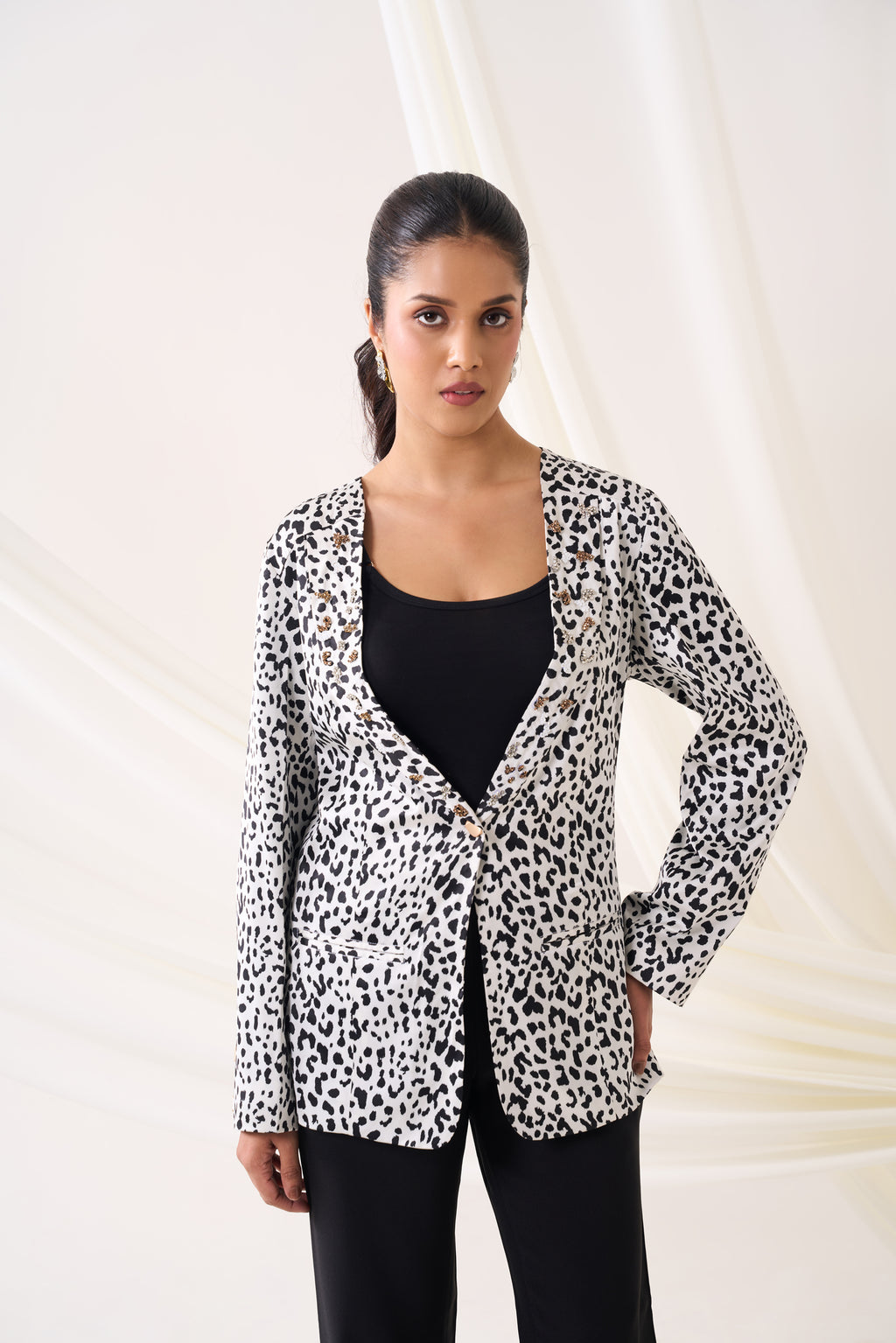 Leopard Satin Jacket