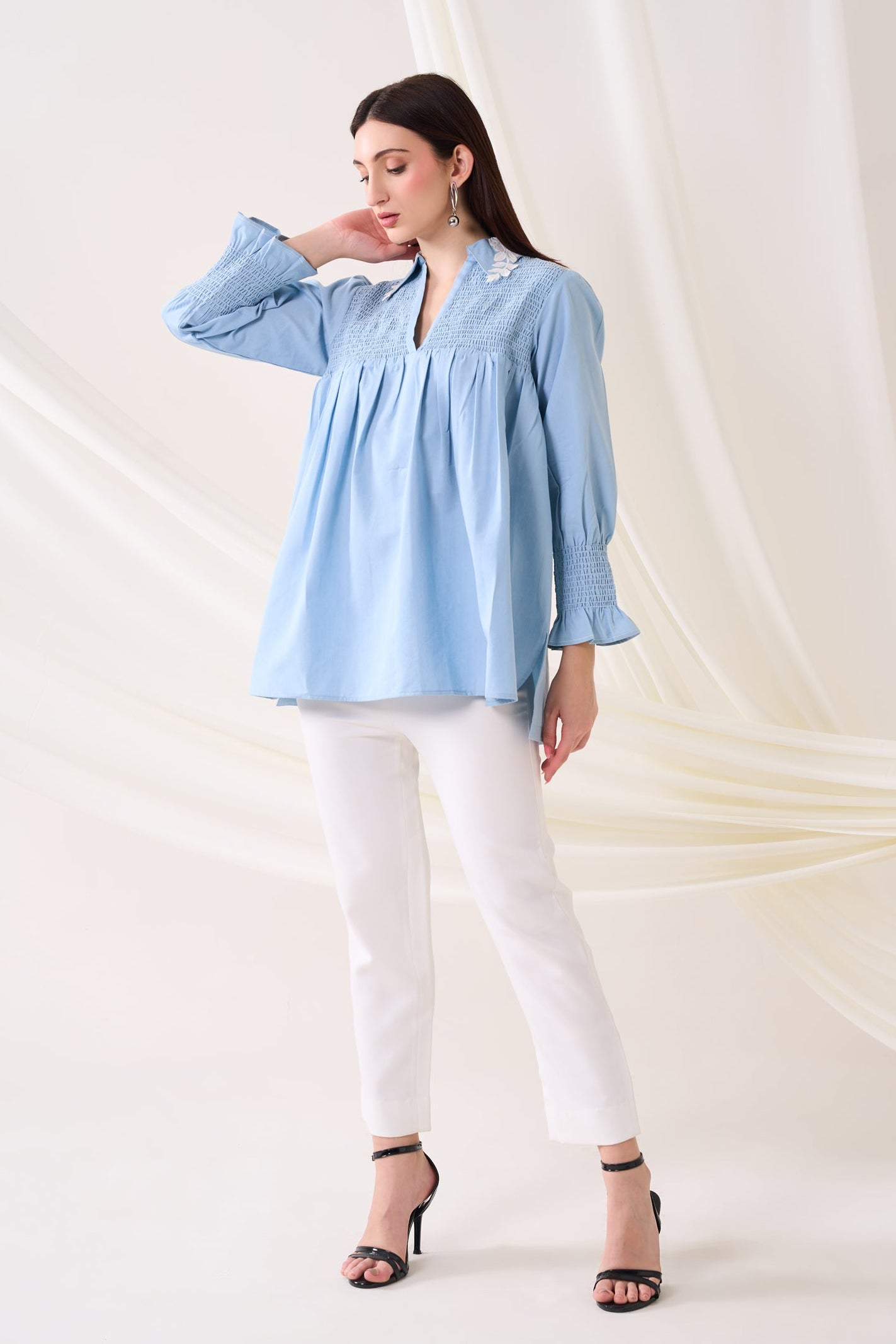 Smock Denim Top