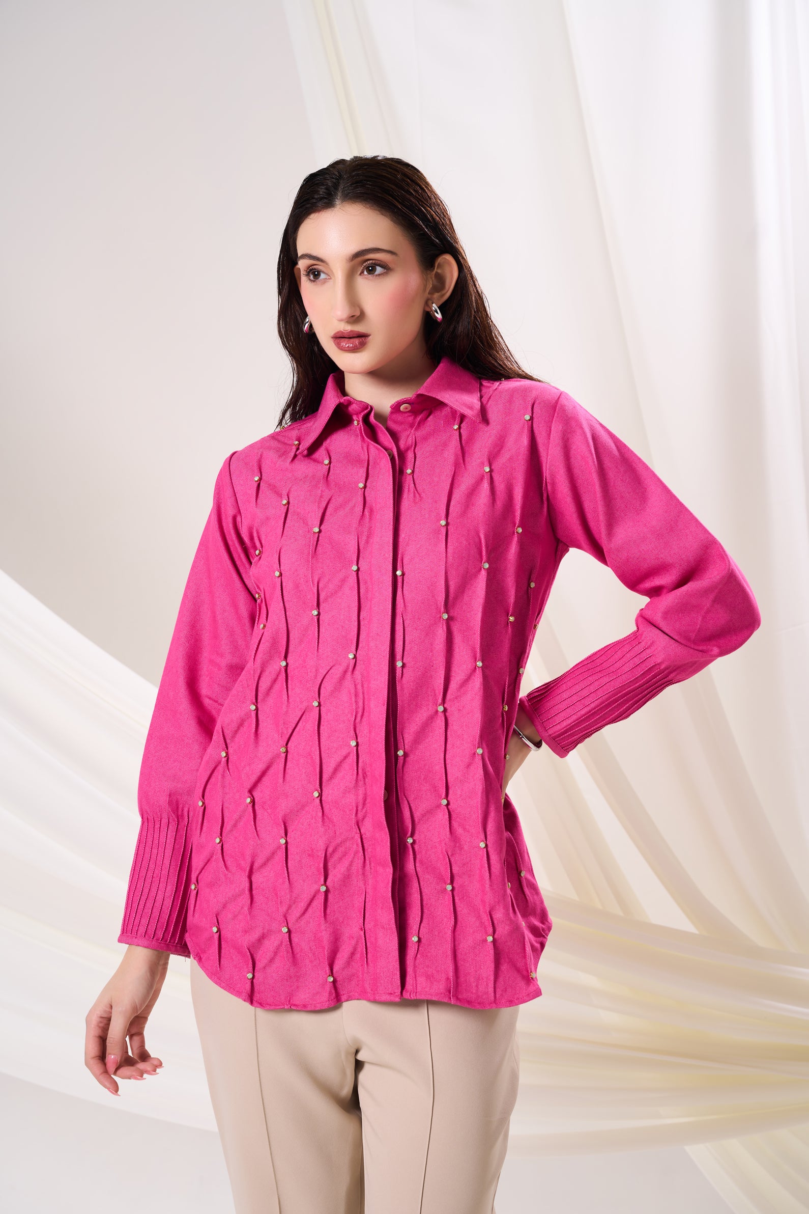 PINK FIREFLY DENIM SHIRT