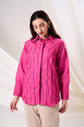 PINK FIREFLY Denim Shirt — front view | Haus of Handmade