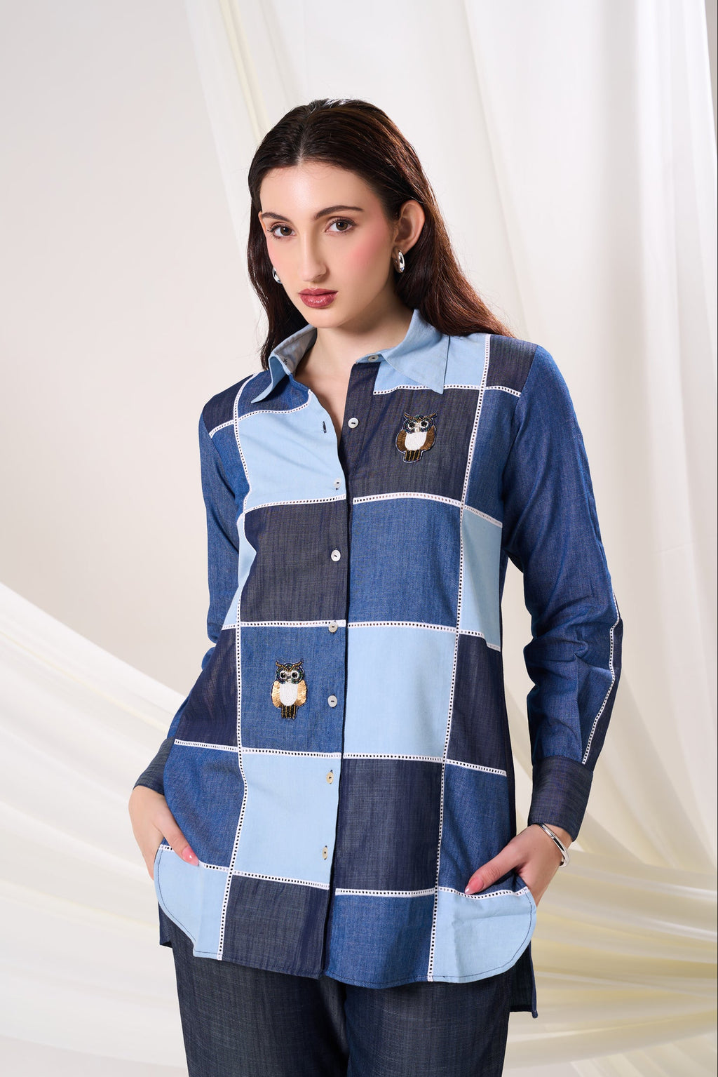 PATCH Denim Shirt — front view | Haus of Handmade