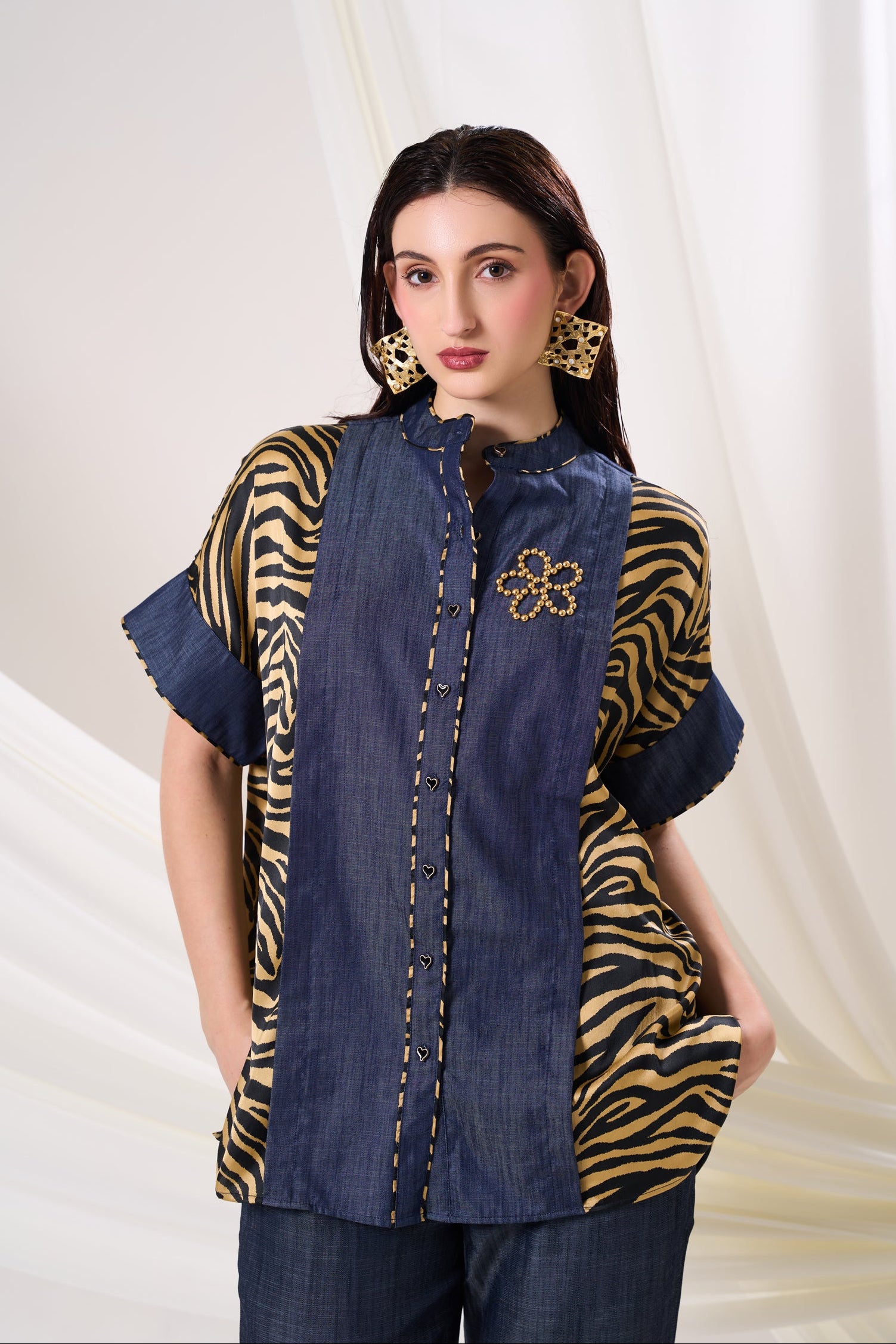 ZEB Kaftan Shirt — front view | Haus of Handmade