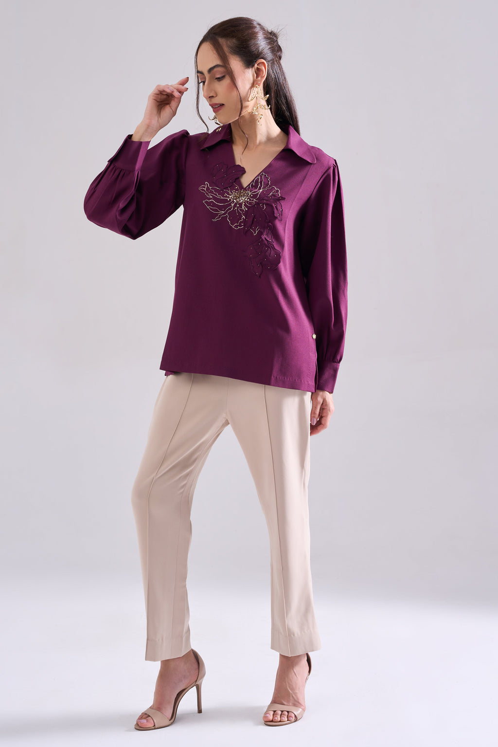 Plum Sequined Top