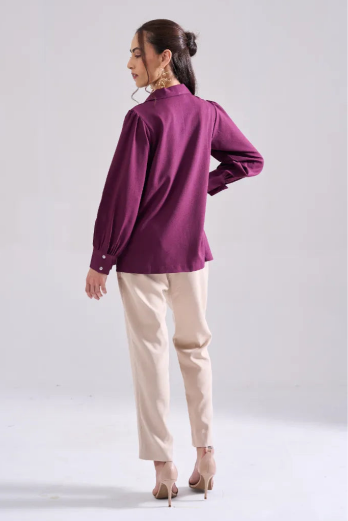 PLUM SEQUINED TOP
