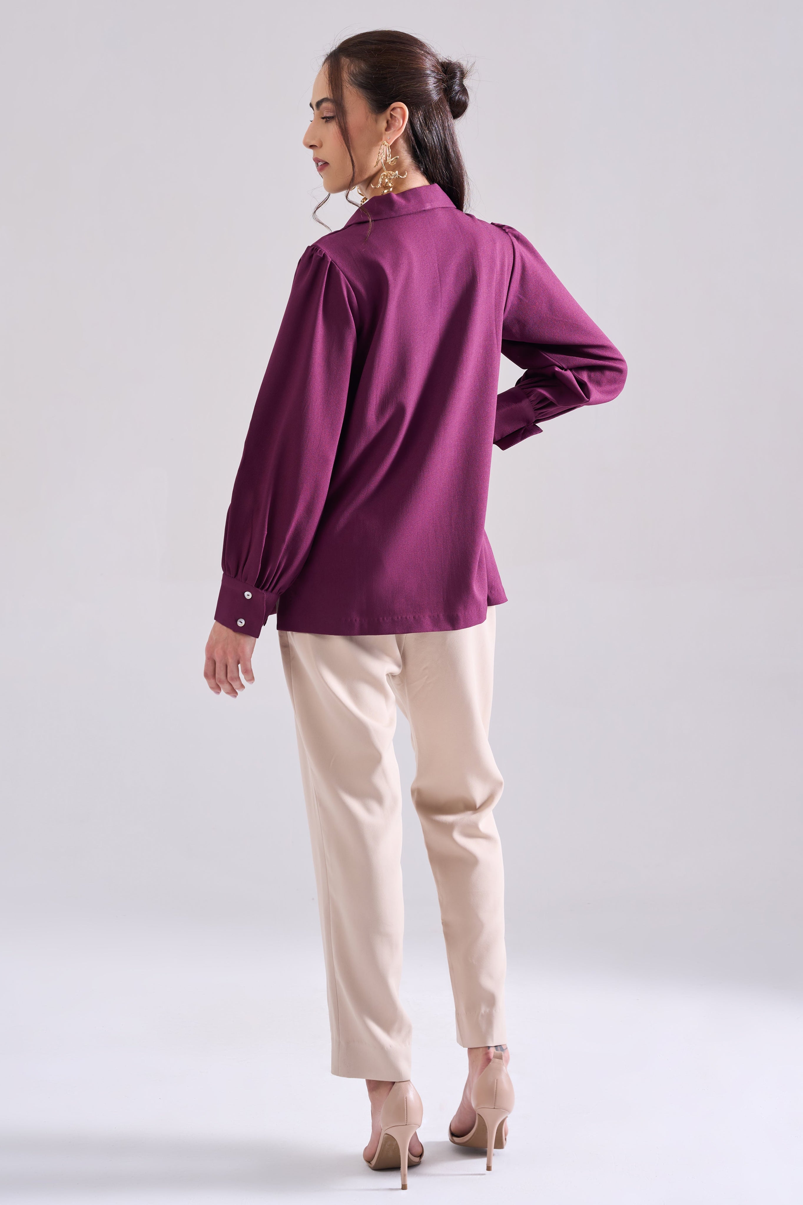 PLUM SEQUINED TOP