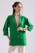 JADENA Sequined Jacket — front view | Haus of Handmade