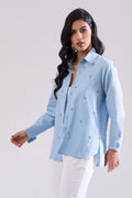 Stella Sequined Shirt — front view, handcrafted women's party shirt | Haus of Handmade