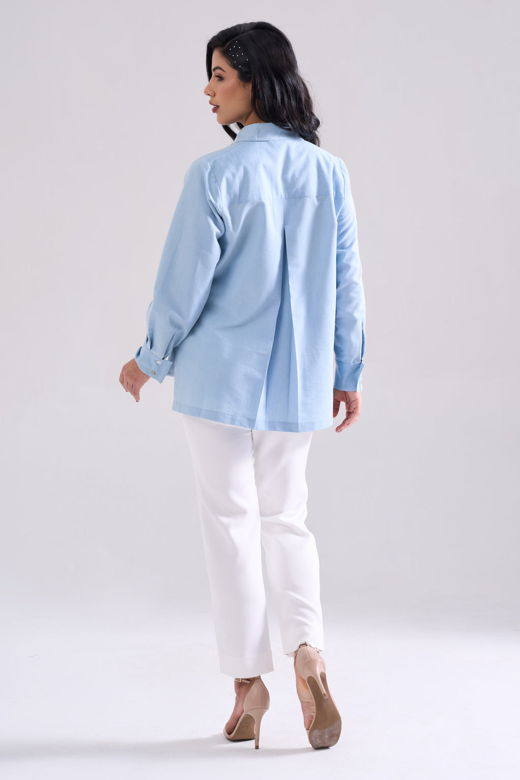 Stella Sequined Shirt — full length styling | Haus of Handmade