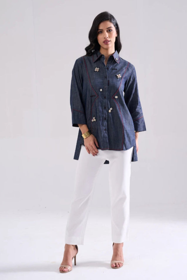 SHELL EMBROIDERED SHIRT