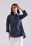 SHELL Embroidered Shirt — front view | Haus of Handmade