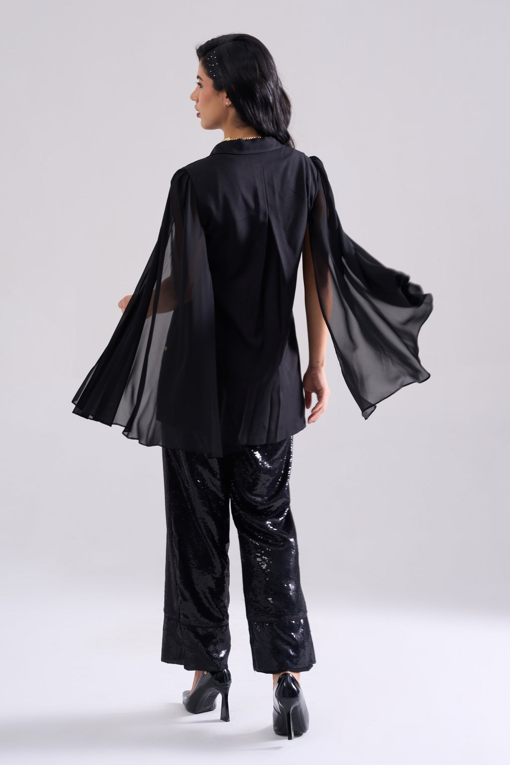 Fall Sequined Shirt — full length styling | Haus of Handmade