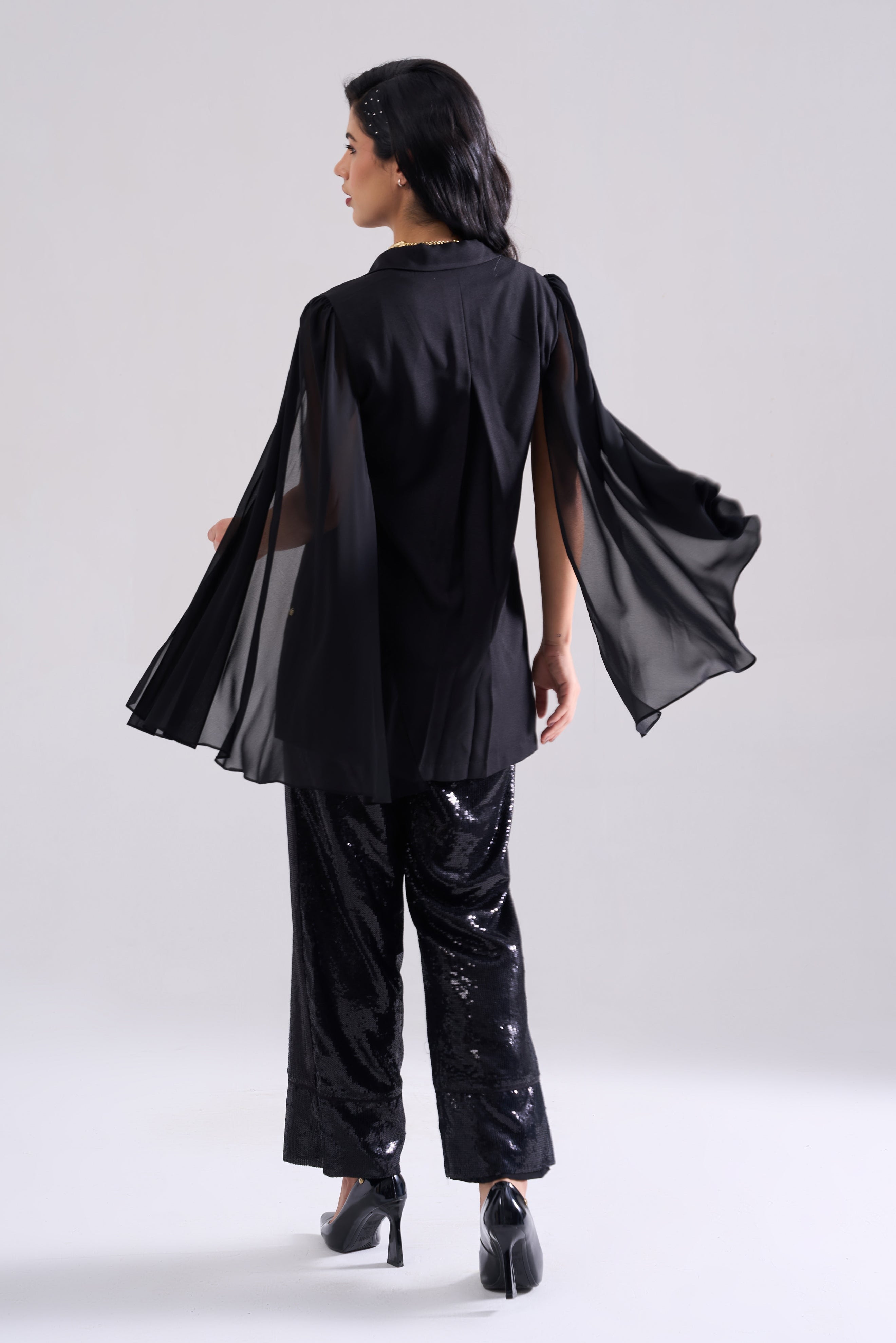 Fall Sequined Shirt — full length styling | Haus of Handmade