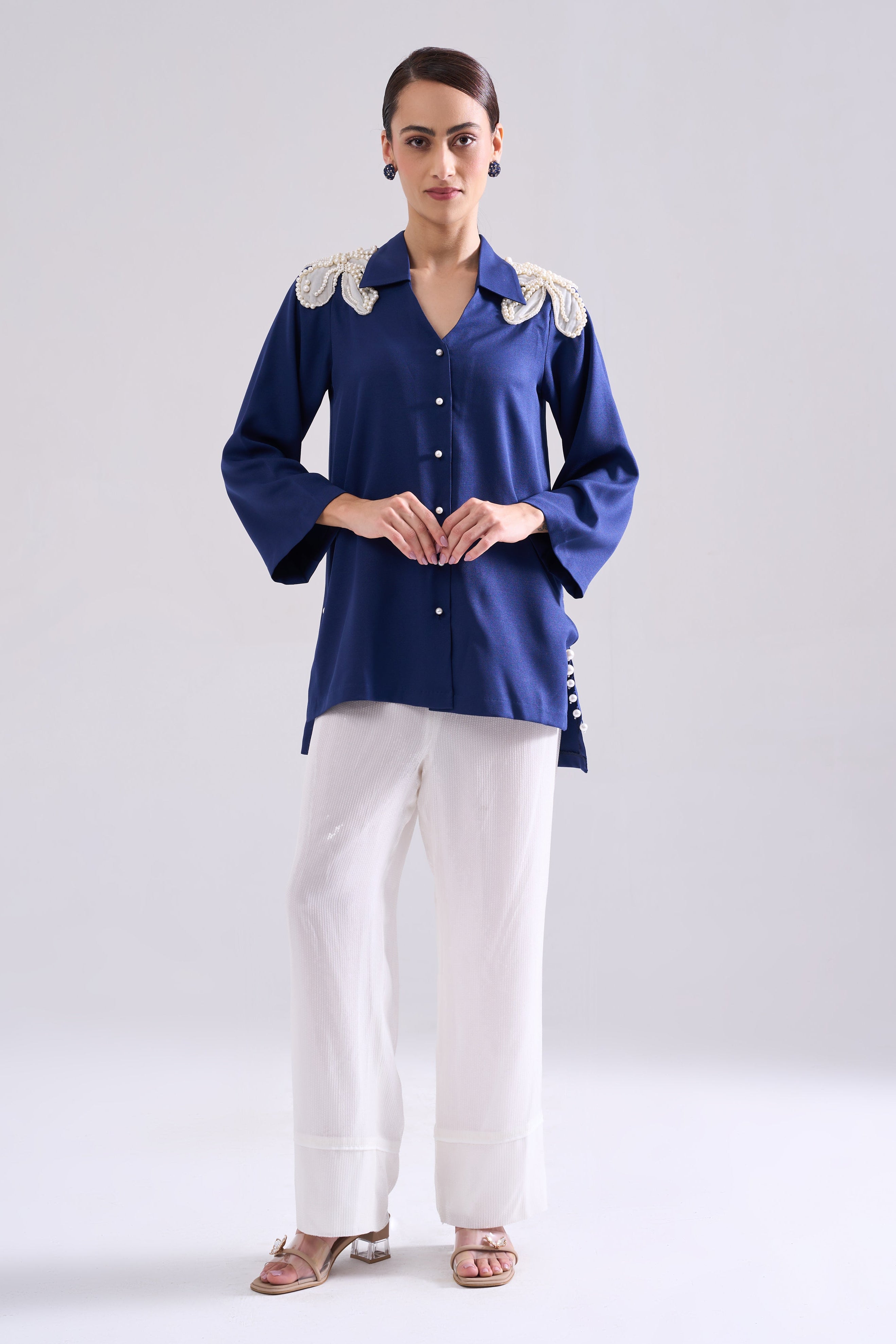 JEWEL PEARL HANDWORK SHIRT
