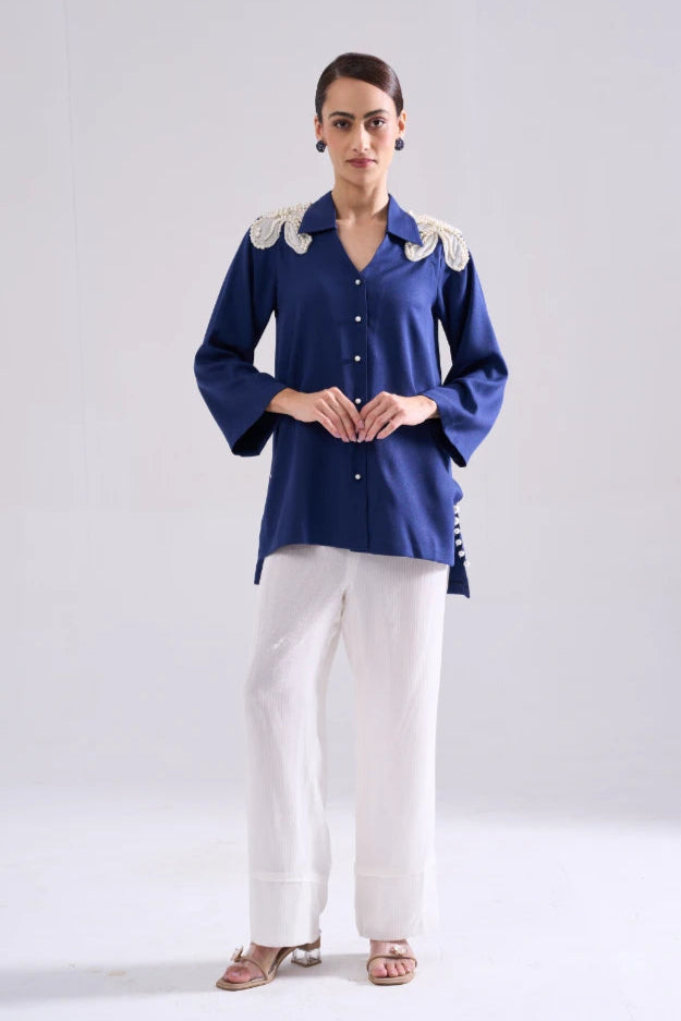 JEWEL PEARL HANDWORK SHIRT