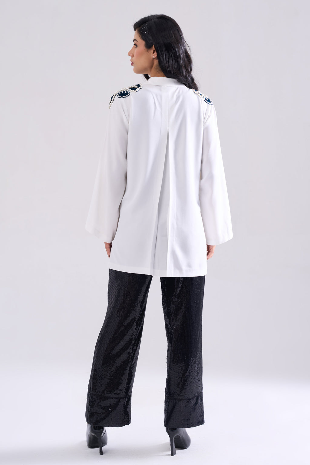 Jewel Pearl Handwork Shirt