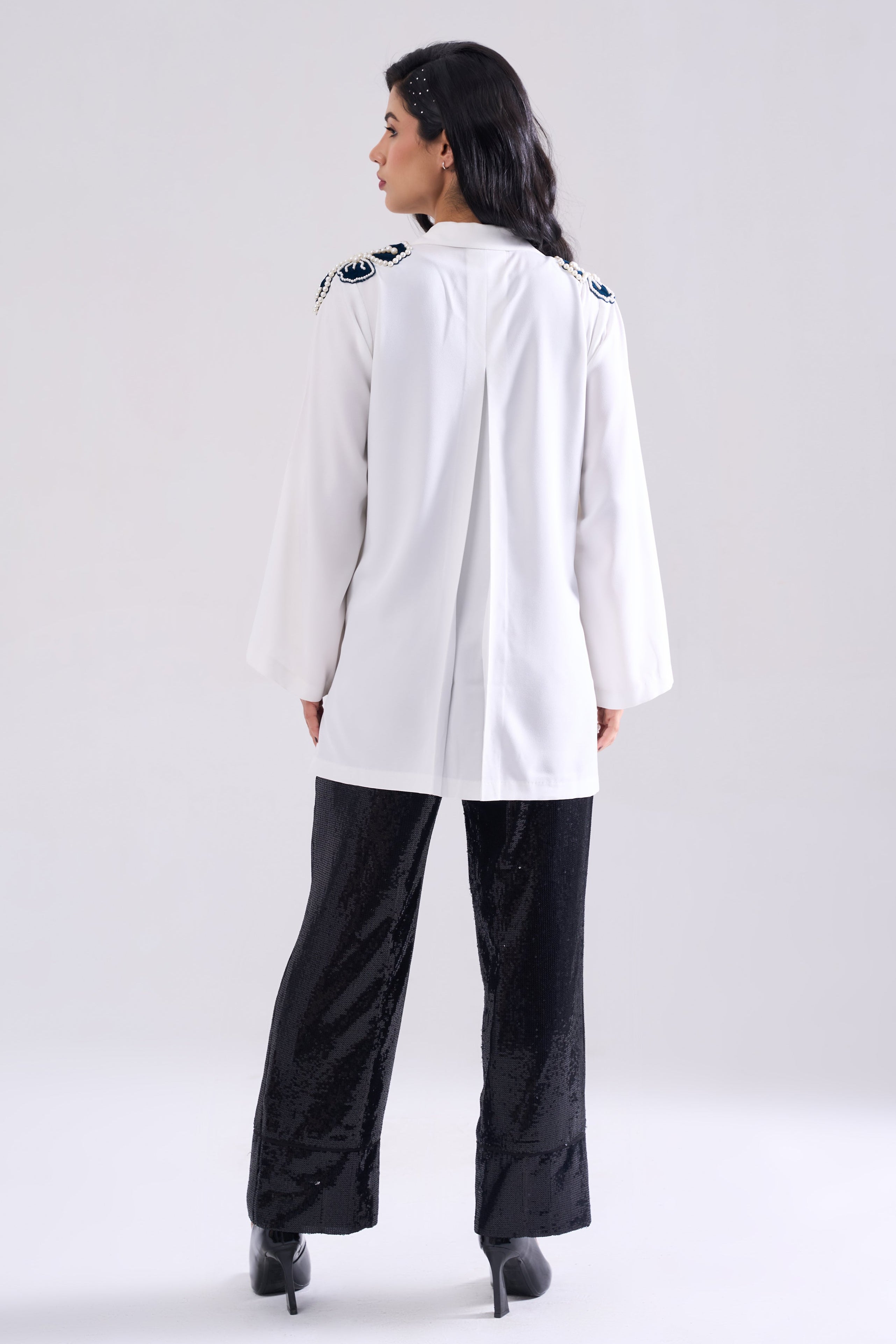 Jewel Pearl Handwork Shirt