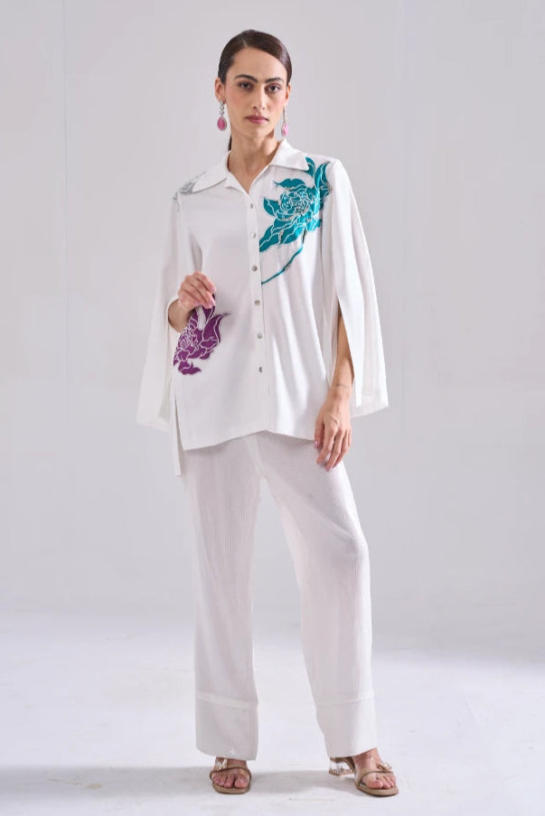 PEONY EMBROIDERED SHIRT
