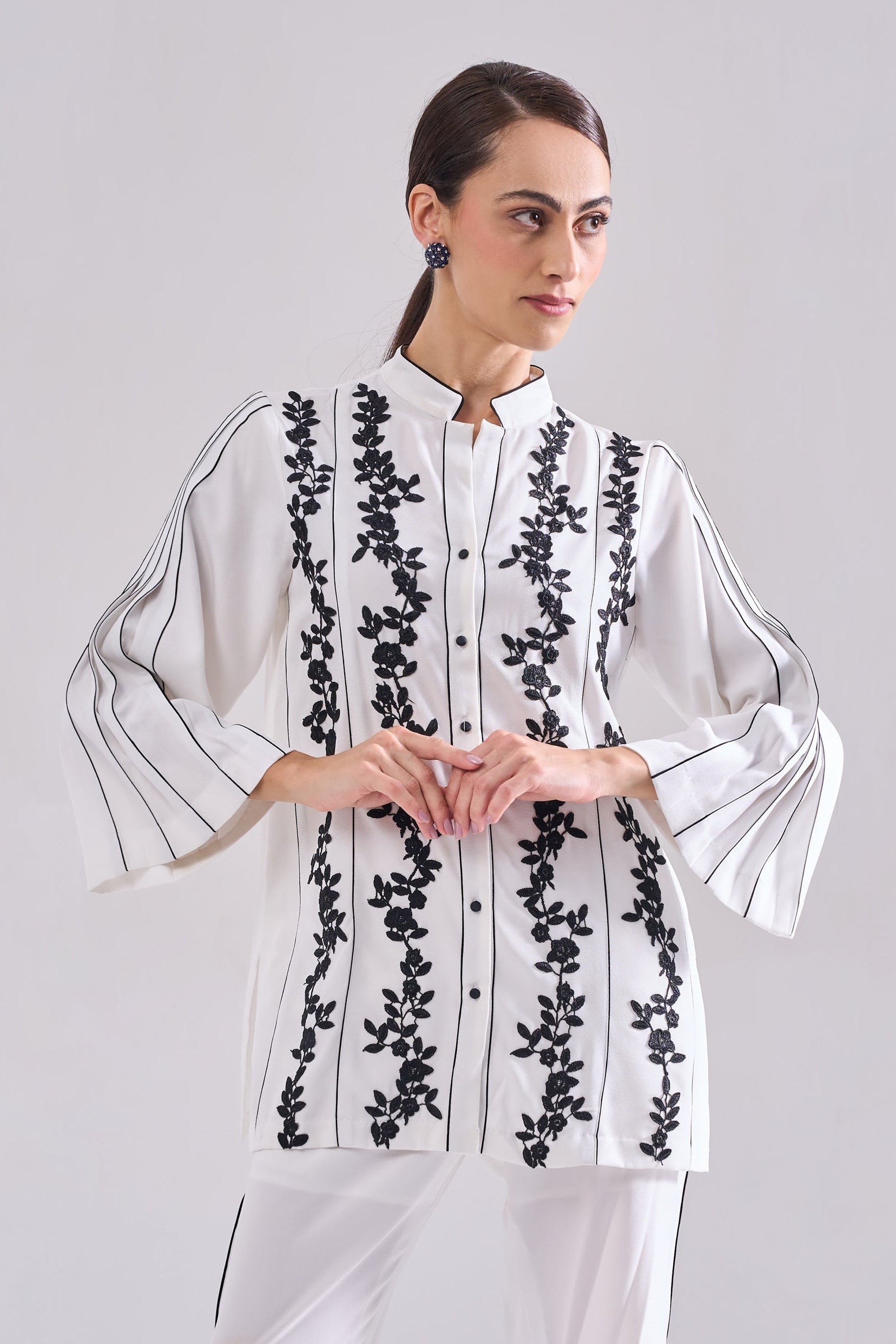 RAVEN Lacework Shirt — front view | Haus of Handmade
