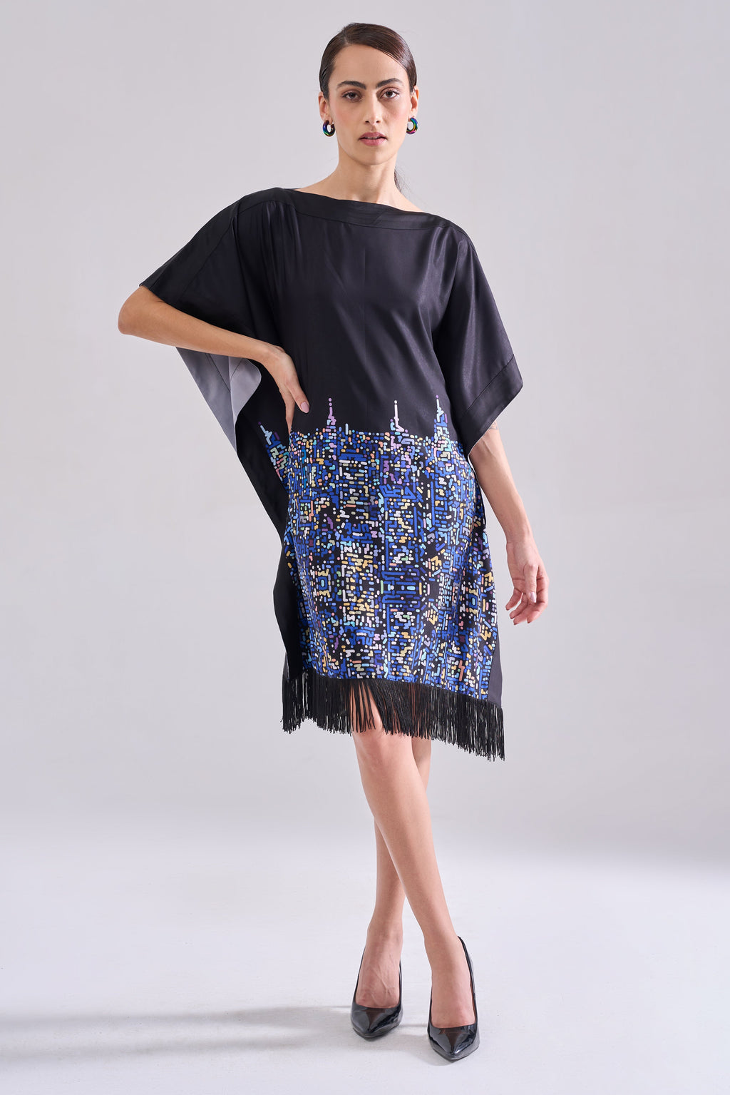 CITY LIGHTS Fringe Dress — front view | Haus of Handmade