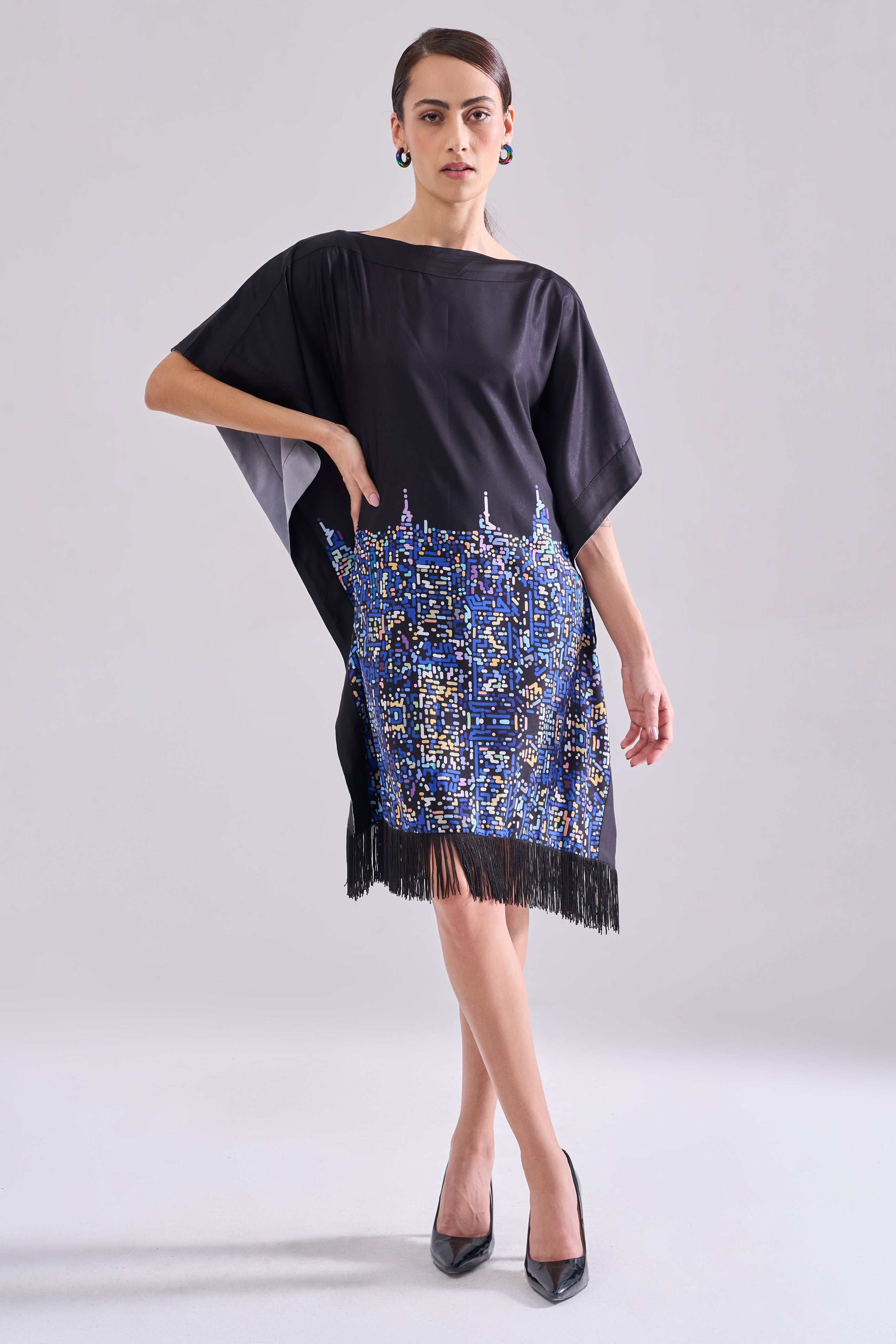 CITY LIGHTS Fringe Dress — front view | Haus of Handmade