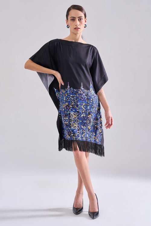 CITY LIGHTS Fringe Dress — front view | Haus of Handmade