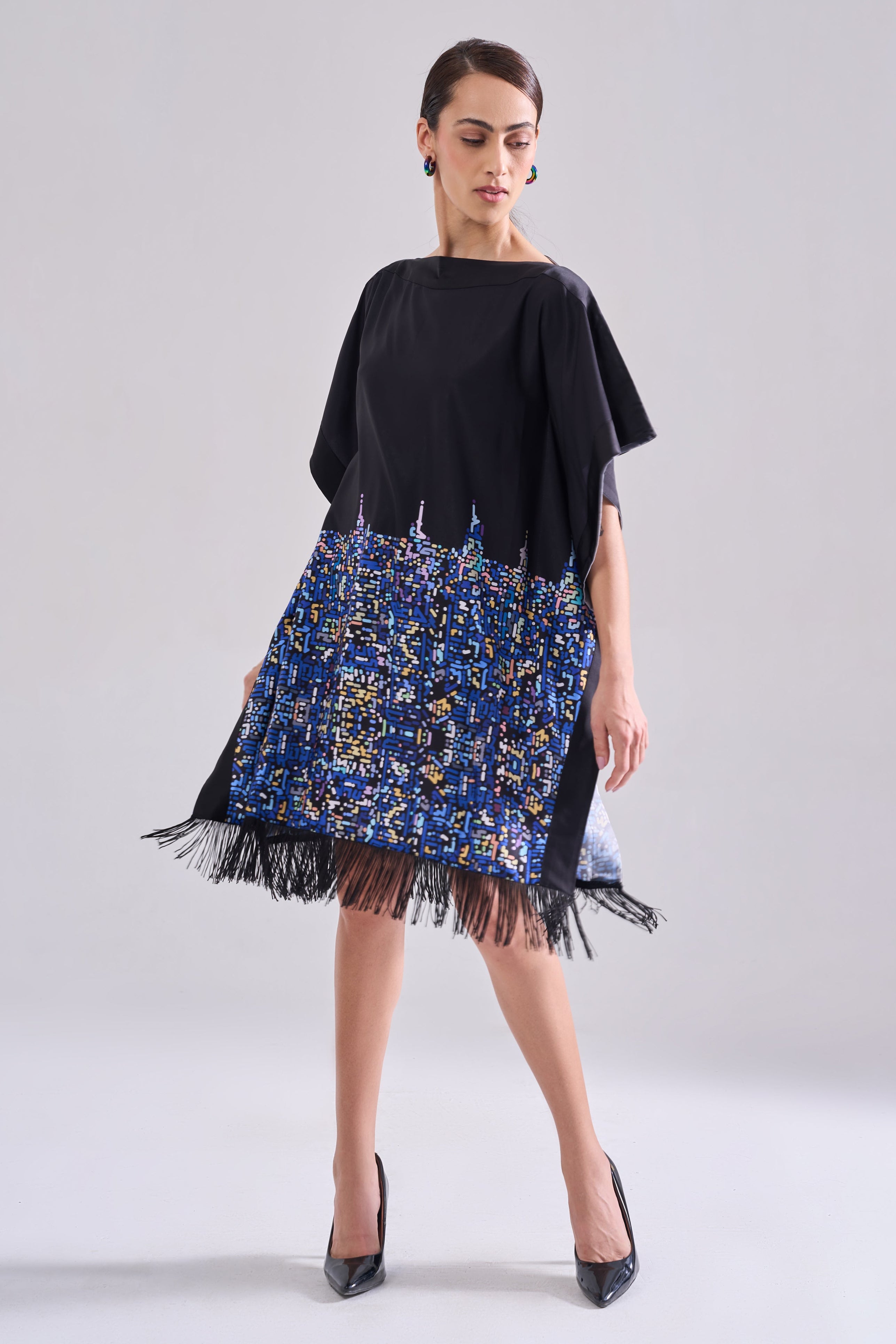 CITY LIGHTS FRINGE DRESS