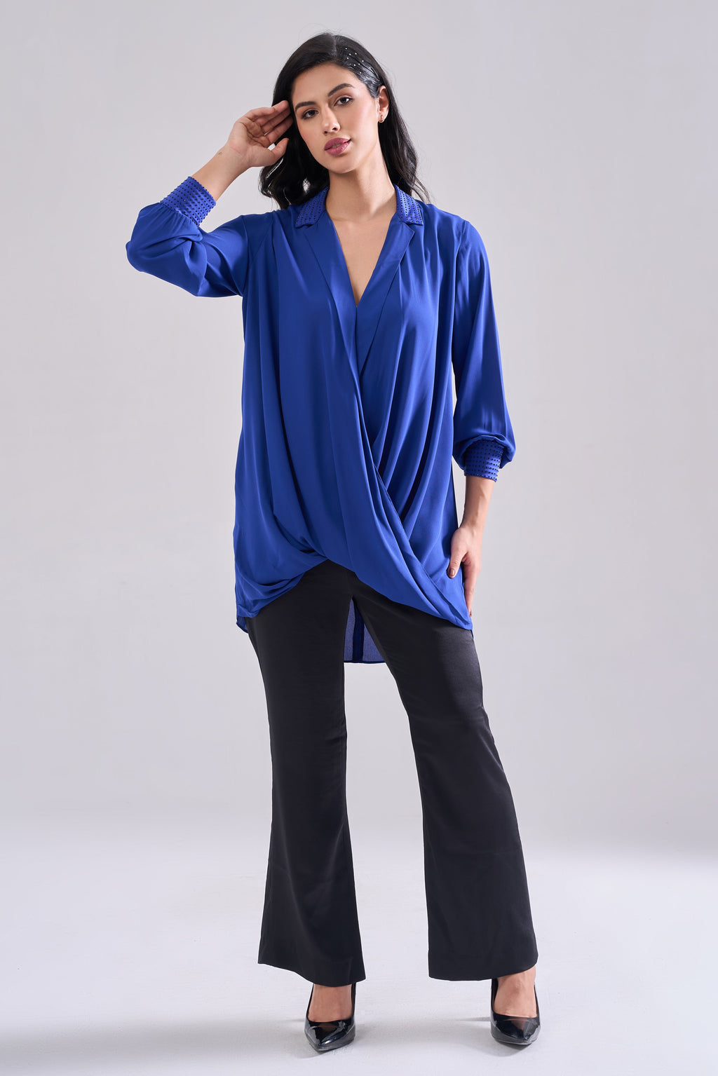 Royal Blue Drape Top