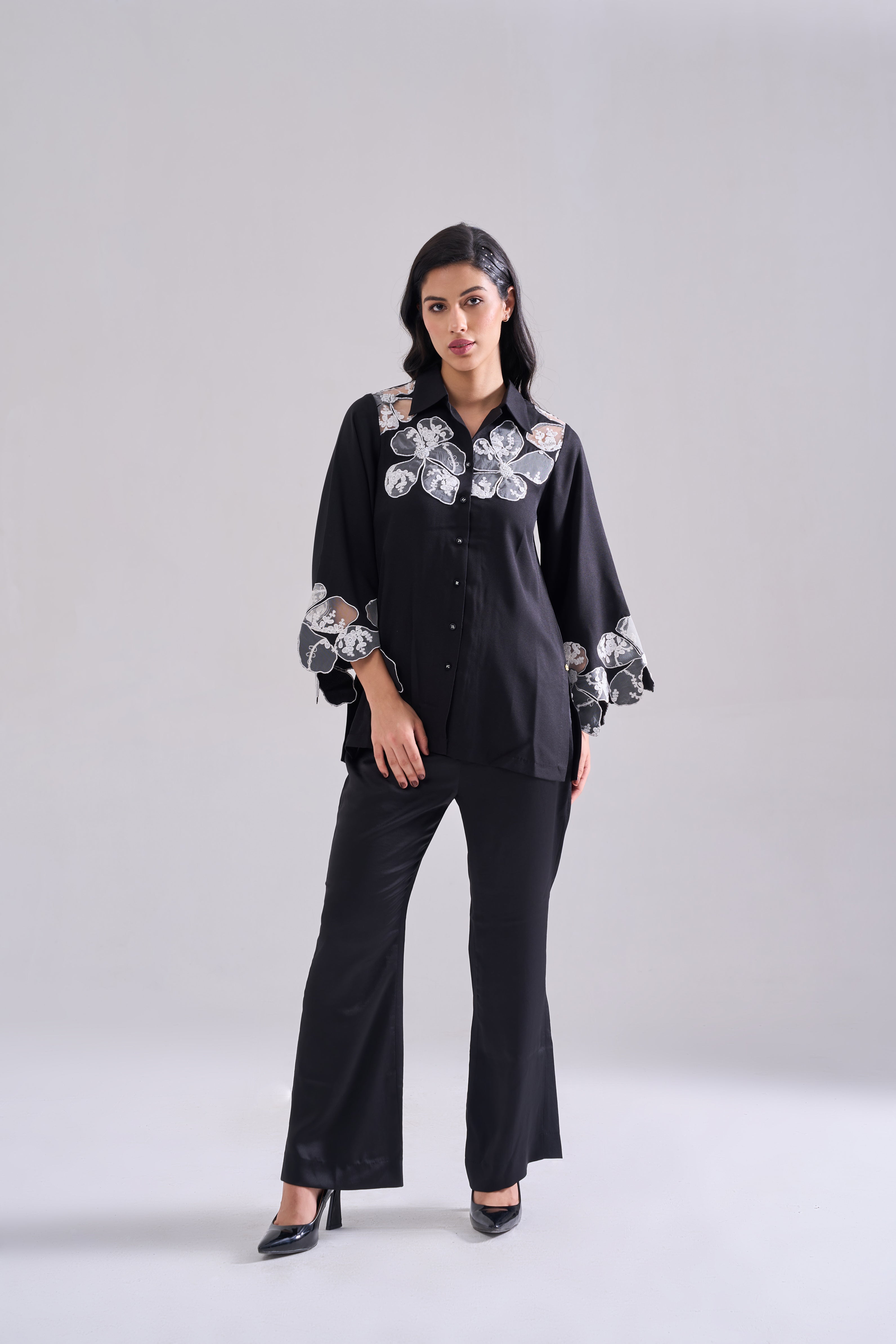 FLOWER sequined SHIRT