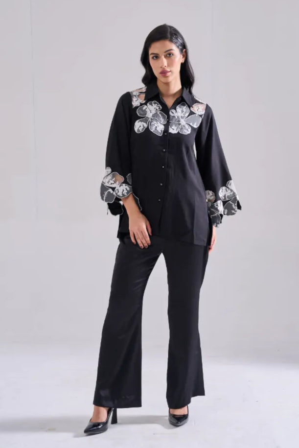 FLOWER sequined SHIRT