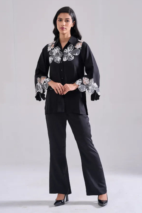 FLOWER sequined SHIRT